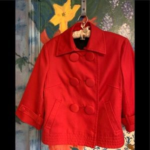 NYGARD RED DBLE-BREAST SWING JACKET BLK LINING 12